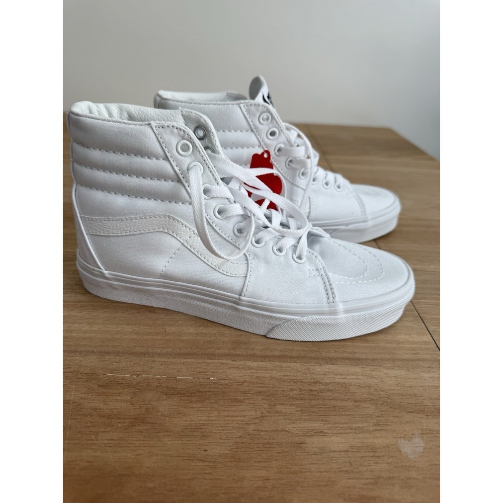 Vans Sk8-Hi True White Canvas High Top Sneakers Men's 6 Women's 7.5 New Triple